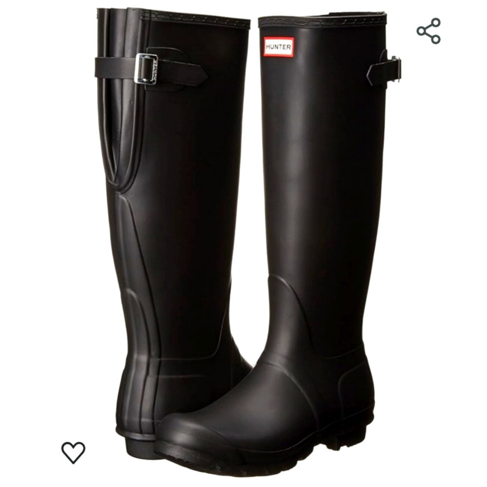 Hunter Black Original Matte Tall Rain Boots Knee High. Size: 8.